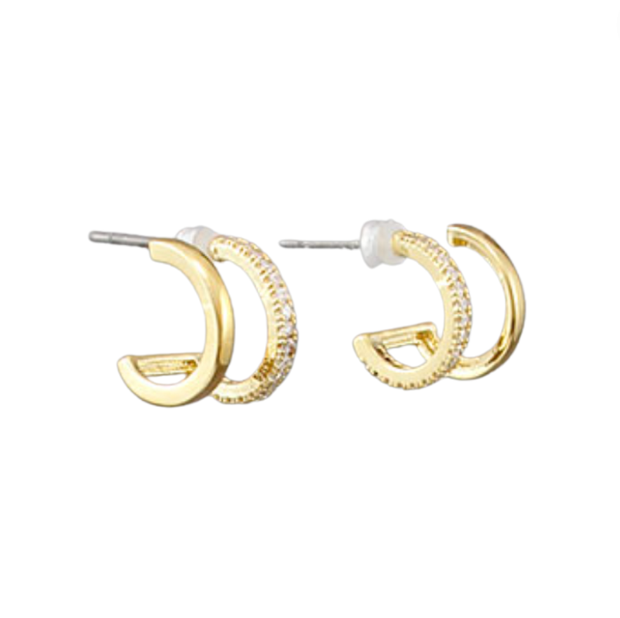 CZ Double Circle Hoops