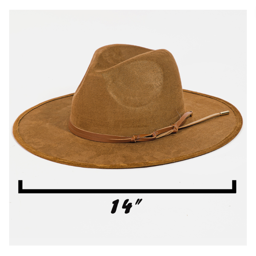 Olive Faux Leather Double Strap Cowboy Hat