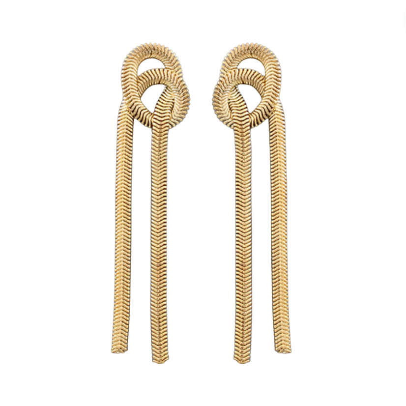 Knot Snake Chain Drop Earrings