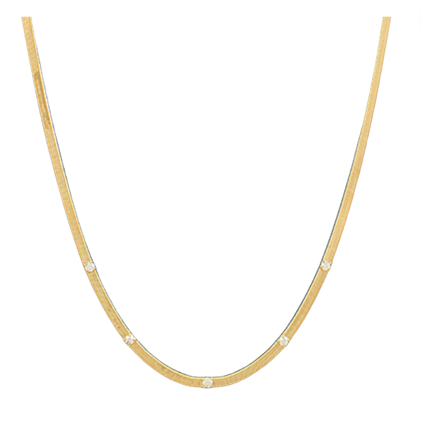Crystal Studded Snake Chain Necklace