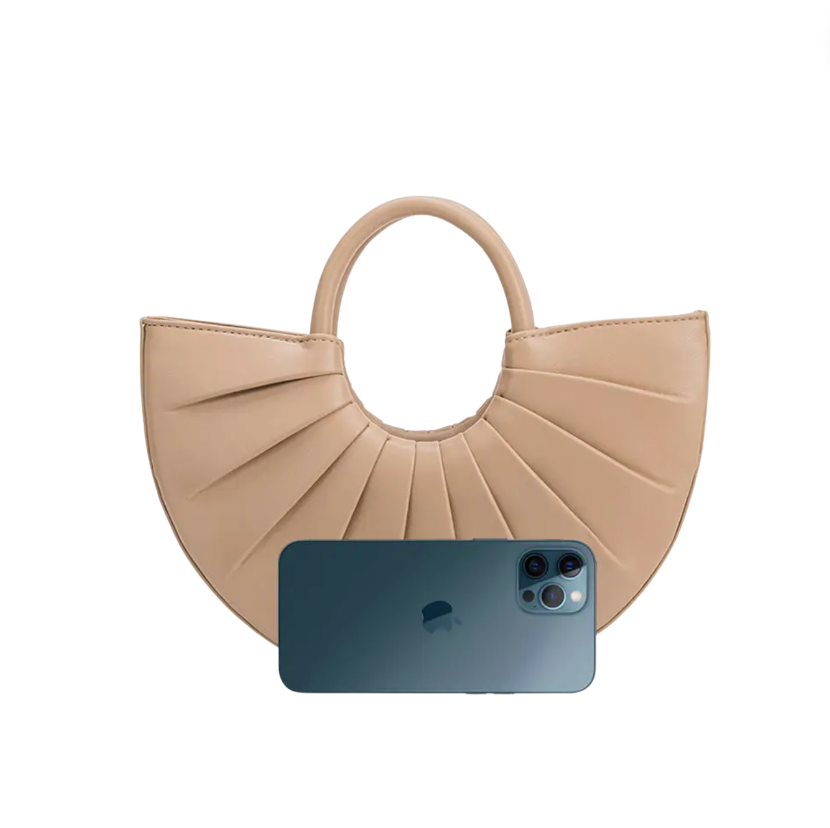 Karlie Vegan Small Top Handle Bag in Nude