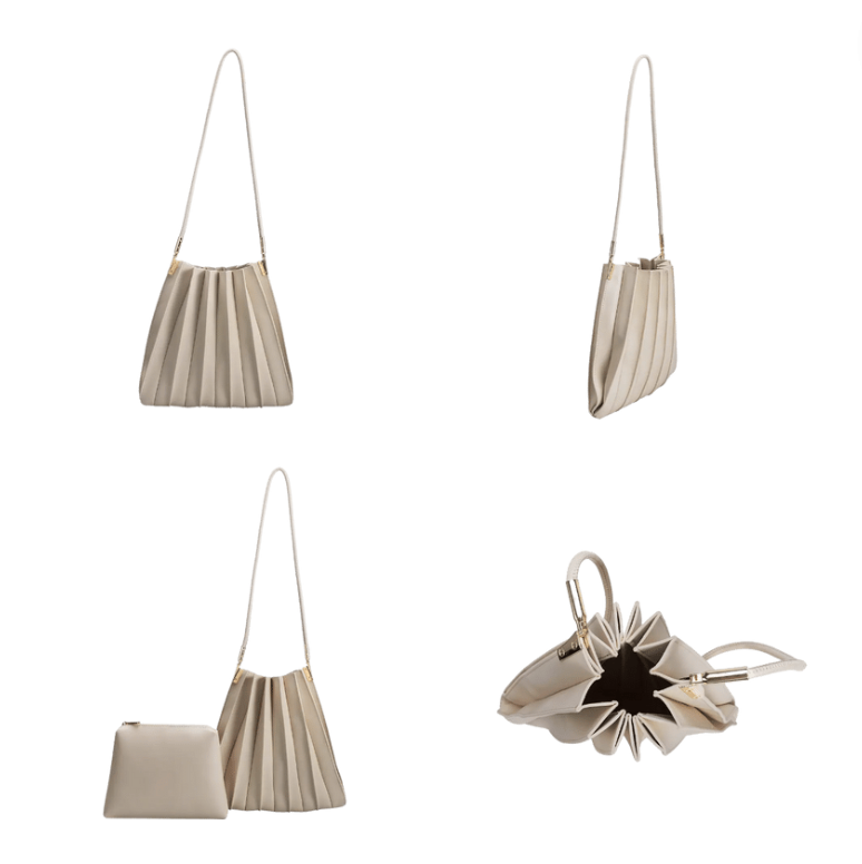 Carrie Pleated Vegan Shoulder Bag