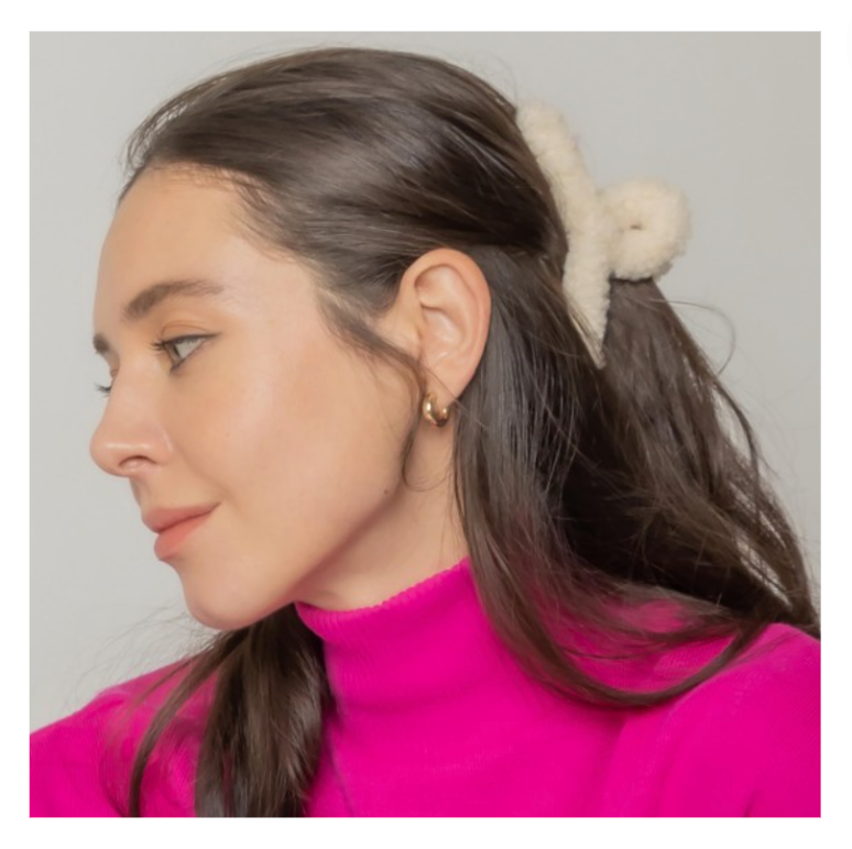 Sherpa Covered Hair Claw Clip