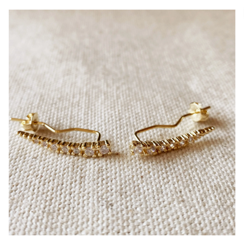 18k Gold Filled Cubic Zirconia Ear Climber