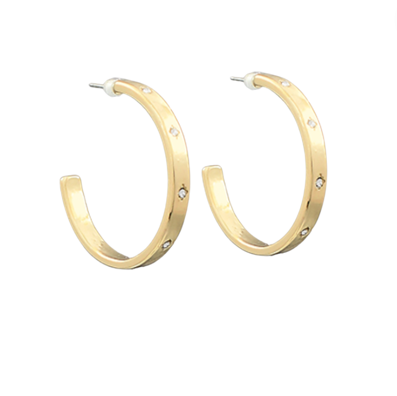 Pave Crystal Metal Hoops
