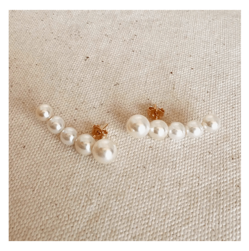 18k Gold Filled Pearl Ear Climber