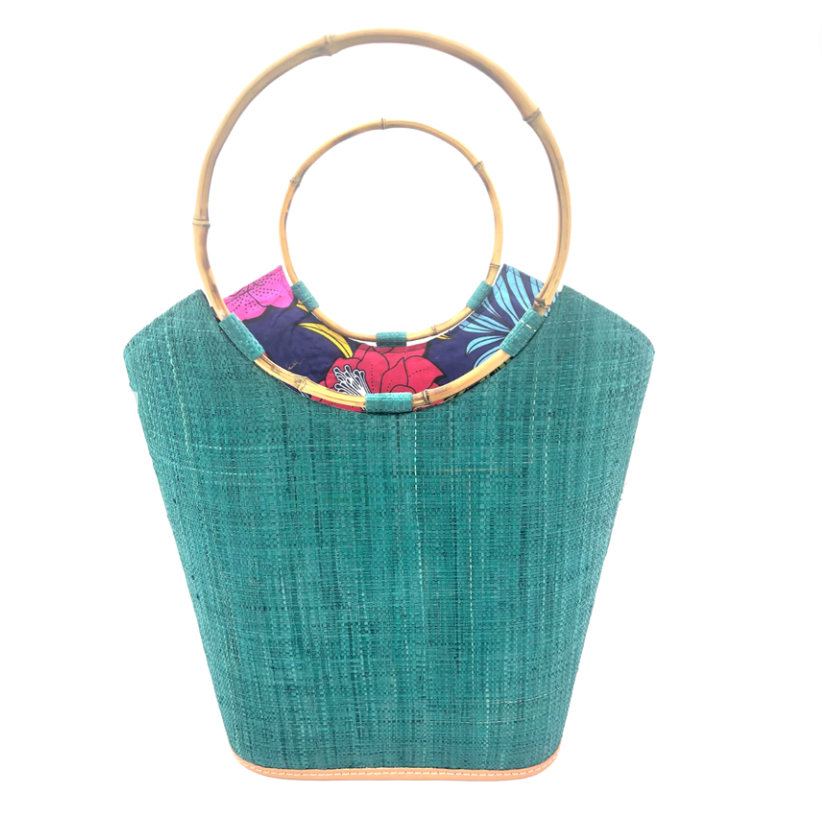 Carmen Solids & Stripes Straw Bucket Bag