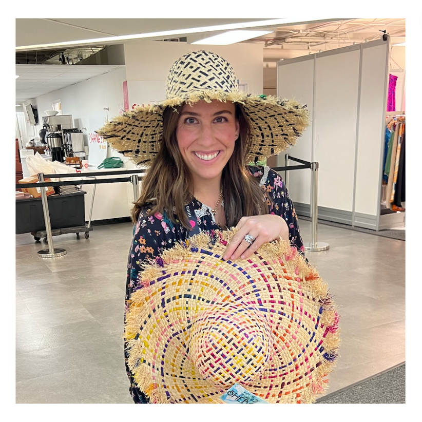 Kat Multicolor Straw Hats with Fringe Edge