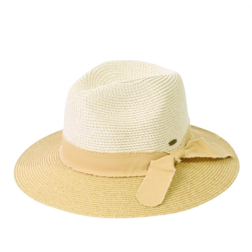 Panama Hat With Frayed Bow