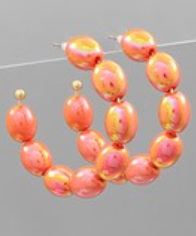 Bead Acrylic Ball Hoops