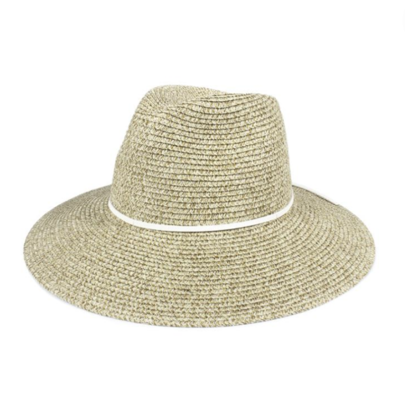 Marled Straw Panama Hat with Leather Band