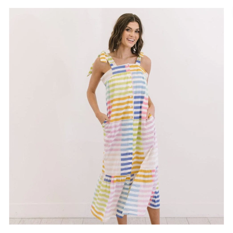 Colorful Stripe Positano Dress