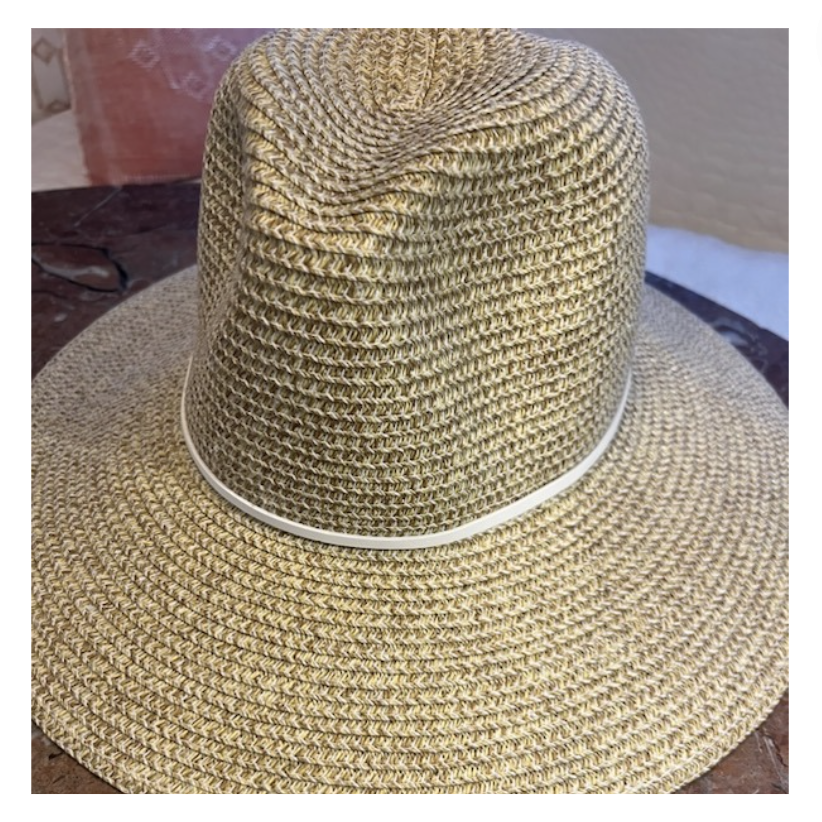 Marled Straw Panama Hat with Leather Band