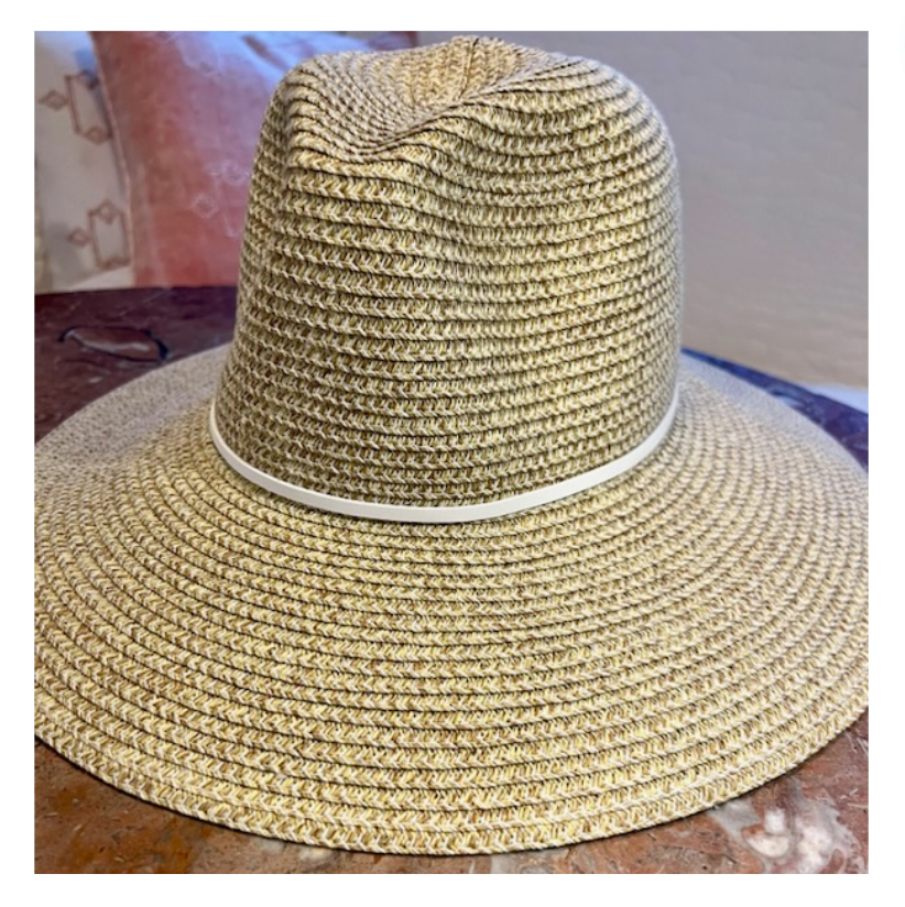 Marled Straw Panama Hat with Leather Band