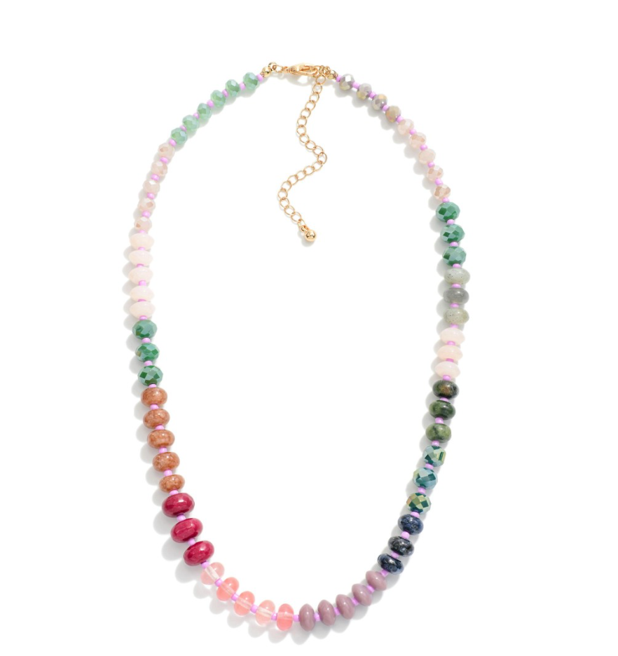 Faceted and Stone Beaded Necklace