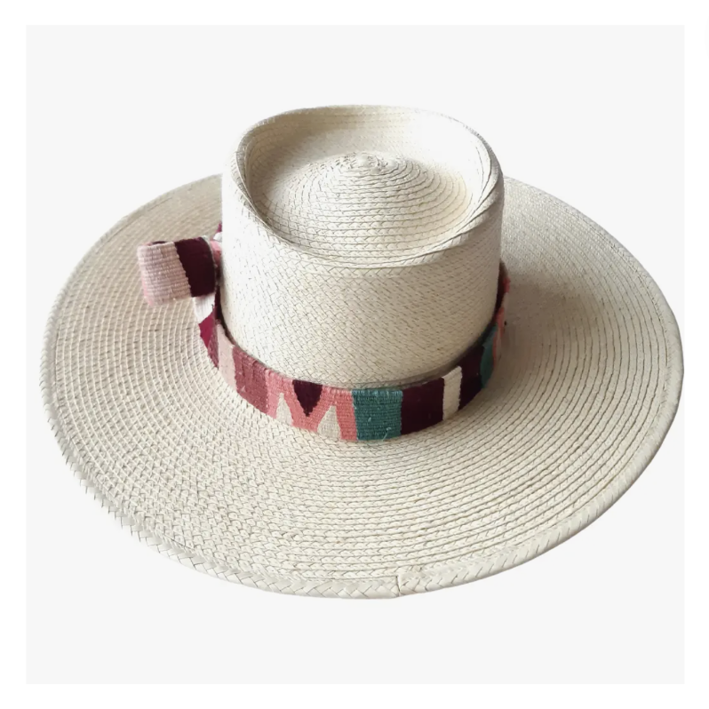 Palm Hat | Classic Structured Wide Brim | Burgundy Mix